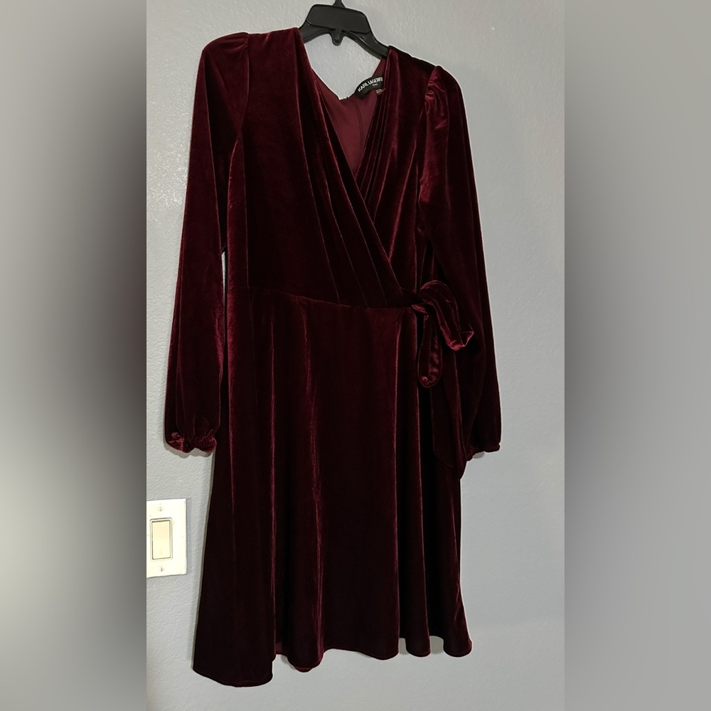 KARL  LAGERFELD BURGUNDY VELVET DRESS
